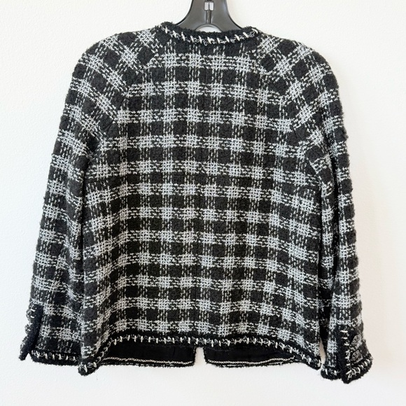 Chanel Black Silver Jacket & Skirt set CC Gripoix buttons Wool blend Vintage 40 - Picture 5 of 14